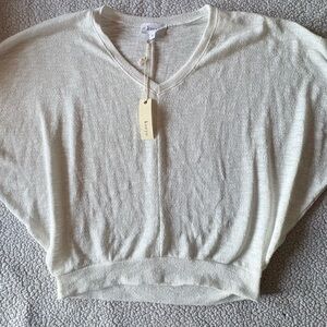 Korye Cream V-Neck Blouse